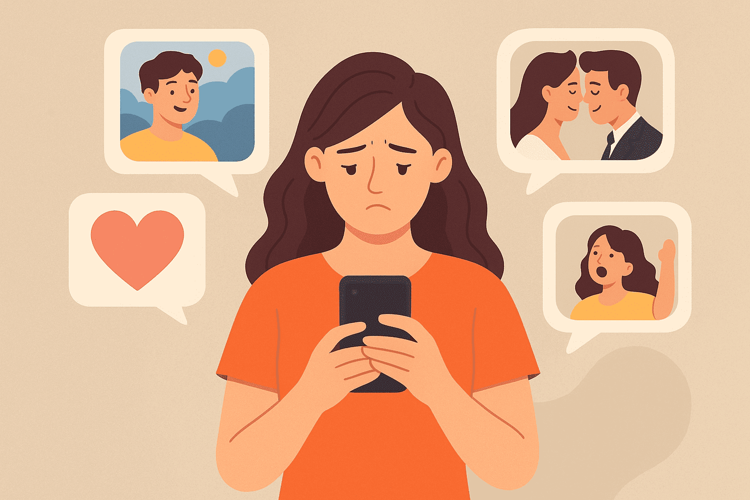 Jeune fille expérimentant le FOMO